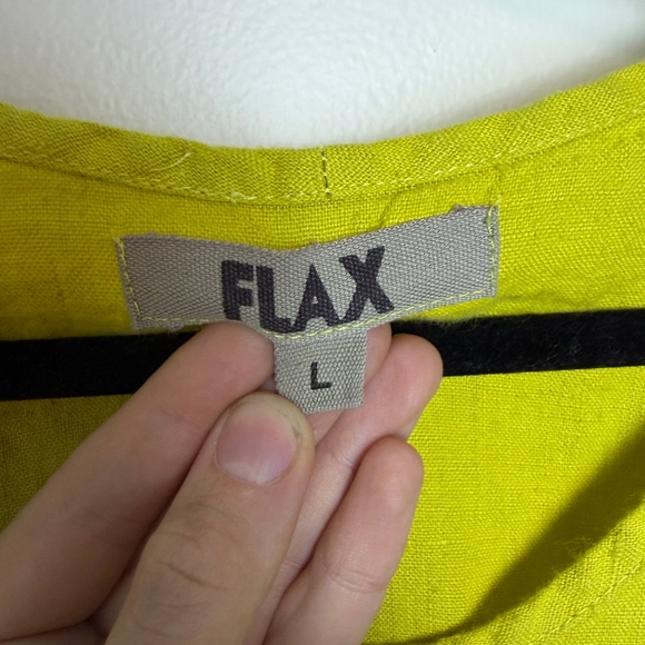 FLAX 100% linen 2 piece set Lagenlook cardigan and tank sz L maximalist layering - Picture 5 of 7